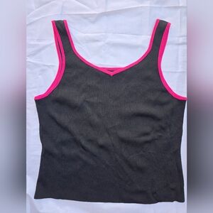 BCBGMAXAZRIA Black and Pink Women's‎ Top Sz XL - Hong Kong VTG